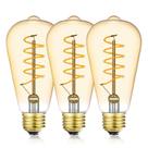Lâmpadas LED Edison SHUWDKAR 4W 12V 40W equivalentes E26 2700K, pacote com 3