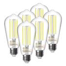 Lâmpadas LED Edison TJOY Vintage 8W 4000K E26, pacote com 6 Lâmpadas LED Edison TJOY Vintage 8W 4000K E26, pacote com 6