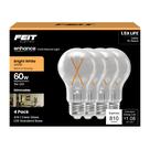 Lâmpadas LED Feit Electric A19 9W 810lm 3000K reguláveis, pacote com 4