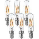 Lâmpadas LED FLSNT T6/T25 Candelabra 5,5 W 550 LM 2700 K E12, pacote com 6