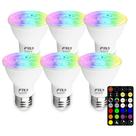 Lâmpadas LED FTL PAR20 que mudam de cor 7W 600lm, pacote com 6 unidades e controle remoto