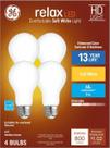 Lâmpadas LED GE Relax 60W equivalentes a 800 lm, pacote com 4