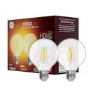 Lâmpadas LED GE Relax G25 Globe 60W Soft White 500lm, pacote com 2 unidades