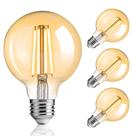 Lâmpadas LED Globe Edison FLSNT G25, pacote com 4, 4 W, 400 LM, 2200 K, E26