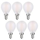 Lâmpadas LED Globe Sunaiony 6W 3000K E12 Candelabra, pacote com 6