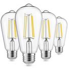 Lâmpadas LED Gozelux Edison 6W 4000K E26 reguláveis, pacote com 4