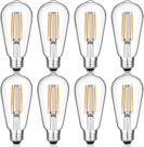 Lâmpadas LED Gozelux Vintage Edison 6W 60W Equiv Dimmable, 8 unidades