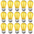 Lâmpadas LED GUILEDUO S14 Amarelas 2W, Pacote com 15, 120V, E26 Base