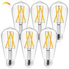 Lâmpadas LED Hizashi Dimmable E26 6W 2700K 700lm 95+CRI, pacote com 6