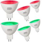 Lâmpadas LED KAKEMONO MR16 GU5.3 6W - Vermelho e Verde - 12V - Pacote com 6 Lâmpadas LED KAKEMONO MR16 GU5.3 6W - Vermelho e Verde - 12V - Pacote com 6