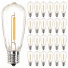 Lâmpadas LED Kivonfa ST40 Vintage 0,6 W E17, pacote com 25, branco quente