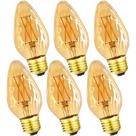 Lâmpadas LED Leools E26 Vintage Edison 6W 2700K reguláveis 600lm, pacote com 6
