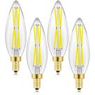 Lâmpadas LED LVYE E12 Candelabra 8W 5000K 850 lm, reguláveis, pacote com 4