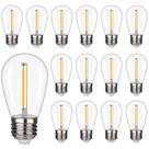 Lâmpadas LED para Varal de Luz CLSETAIC S14 2200K à Prova dÁgua, Kit com 15 Unidades