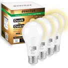 Lâmpadas LED Qualilux Dusk to Dawn 9,5 W 850 lm, pacote com 4