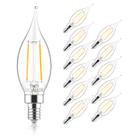 Lâmpadas LED Sigalux Candelabra E12 4W 2700K reguláveis, pacote com 12 Lâmpadas LED Sigalux Candelabra E12 4W 2700K reguláveis, pacote com 12