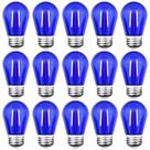 Lâmpadas LED String GUILEDUO S14 2W azuis, pacote com 15 unidades, 120V