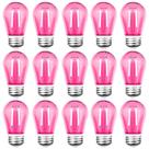 Lâmpadas LED String GUILEDUO S14 2W rosa, pacote com 15, 120V