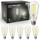 Lâmpadas LED TJOY Edison 8W 5000K reguláveis, pacote com 6 Lâmpadas LED TJOY Edison 8W 5000K reguláveis, pacote com 6
