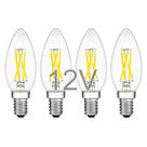 Lâmpadas LED TOKCON 12V Candelabra E12 4W 5000K Daylight Lâmpadas LED TOKCON 12V Candelabra E12 4W 5000K Daylight