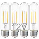 Lâmpadas LED TOKCON T10 Edison 2W 2700K 12V E26, pacote com 4