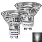 Lâmpadas LED Zorvoxly Dimmable 5W GU10 5000K à prova d'água