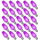 Lâmpadas LUXRITE C7 LED roxas de 0,5 W, pacote com 25 luzes de corda