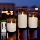Lâmpadas NICEME Flameless LED Pillar Candles, conjunto de 3 com controle remoto