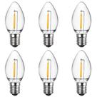 Lâmpadas noturnas LED Meconard C7 0,6 W, pacote com 6 unidades, branco quente