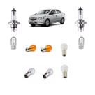 Lâmpadas P/ Lanterna Traseira Seta Ré E Freio + T10 E Lâmpadas H4 Farol Alto Baixo Gm Prisma 2012 Á 2020