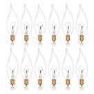Lâmpadas Simba Lighting Candelabra Flame Tip Clear CA10 25W E12 Base (pacote com 12) 120V Warm White 2700K