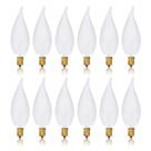 Lâmpadas Simba Lighting Candelabra Flame Tip Frosted CA10 25W E12 Base (pacote com 12)