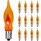 Lâmpadas SUNSGNE E12 C18 Flickering Flame Orange, pacote com 12