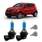 Lâmpadas Super Branca H8 12V 35W 4300K Fiat Mobi + Pingo T10