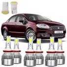 Lampadas Super Led Fiat Linea 2008-2016 Farol Completo