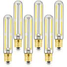 Lâmpadas tubulares LED LVYE E17 6W 4000K reguláveis, pacote com 6