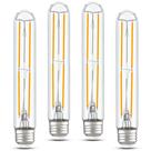 Lâmpadas tubulares LED PADMO LUDAZ T10 6W 2700K E26 600LM, pacote com 4 Lâmpadas tubulares LED PADMO LUDAZ T10 6W 2700K E26 600LM, pacote com 4