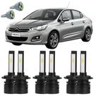 Lâmpadas Ultra Led Alto Baixo Milha Citroën C4 Lounge + T10