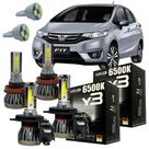 Lâmpadas Ultra Led Honda Fit Farol Alto Baixo Milha T10 Led
