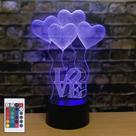 Lámpara 3D AZIMOM Globo de Corazón de Amor 16 Colores USB y Batería