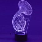 Lámpara Alberts Gifts Trompa Francesa 3D LED con 7 Cambios de Color