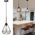Lámpara Colgante Maliralt Ajustable con Pantalla de Metal Negra en Forma de Diamante