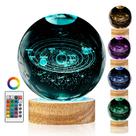 Lámpara DCORIUNTG Bola de Cristal del Sistema Solar 3D de 3,15" con LED