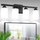 Lámpara de Baño VerRon 27" Negro Mate 4 Luces