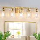 Lámpara de baño VerRon 79 cm 5 luces doradas para tocador
