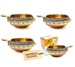 Lámpara de Combustible Satvik Brass Kuber Diya 6 piezas, 6.5 cm