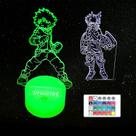 Lámpara de Ilusión 3D Deku y Bakugou de FDAKIT MHA con Luz LED
