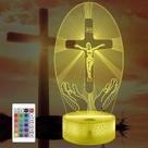 Lámpara de Noche 3D Cruz de Jesús Attivolife con Control Remoto y 16 Colores