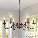 Lámpara de Techo Rústica Depuley de 6 Luces 71 cm en Bronce