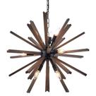 Lámpara de Techo Sputnik de Madera con 9 Luces VANZARLA Negra 110V